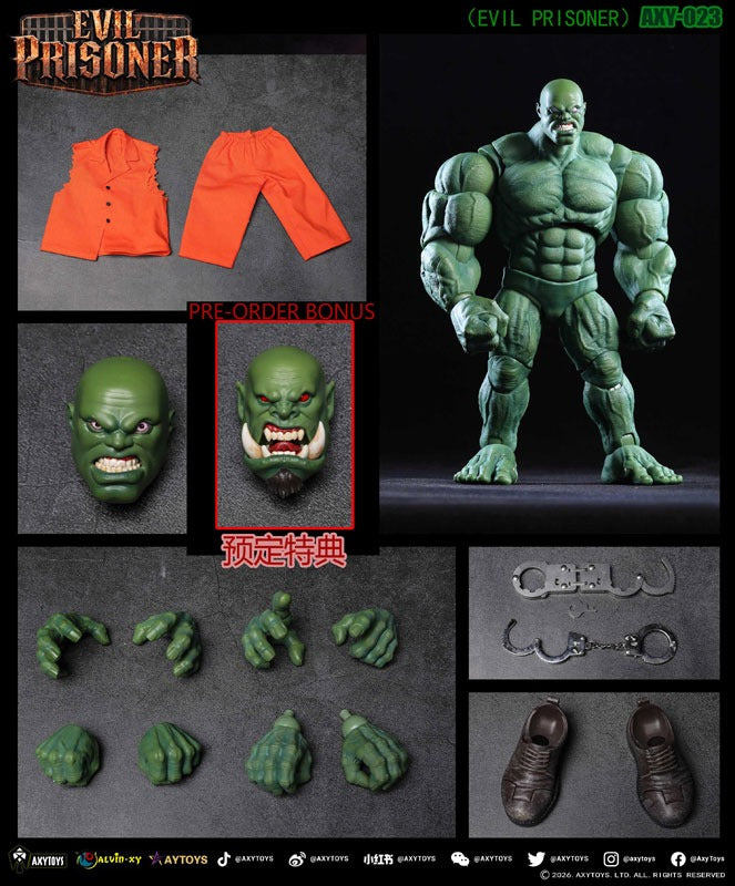 AXYTOYS Evil Prisoner AXY-023 Green Color 1/12 Action Figure JAPAN OFFICIAL