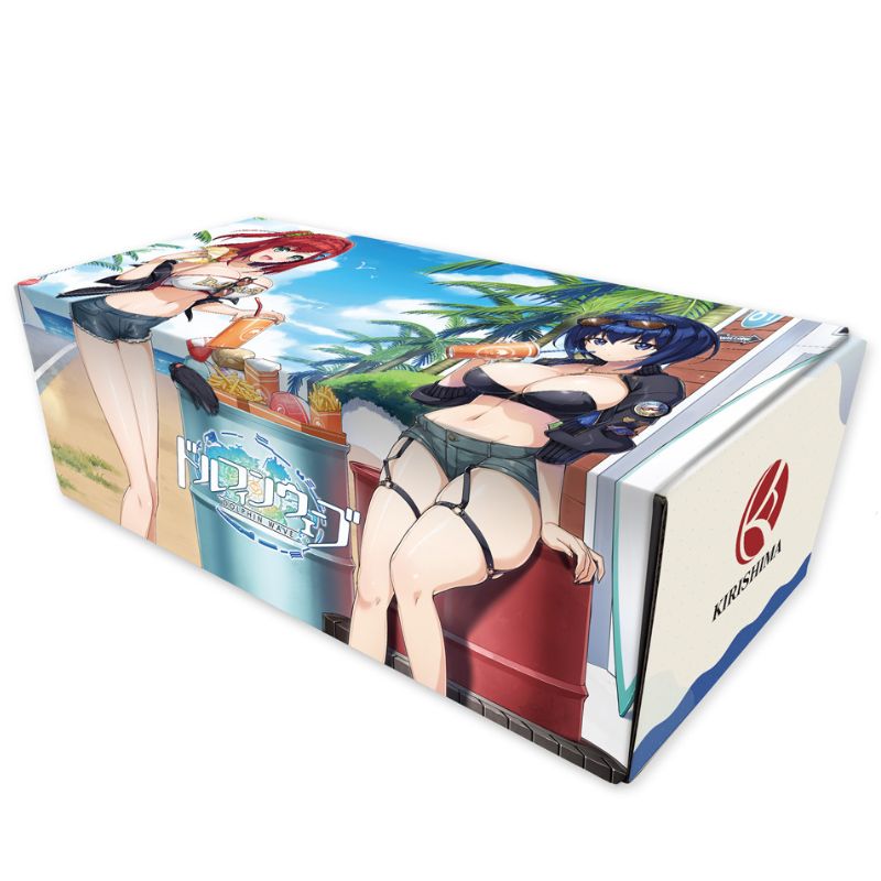 Dolphin Wave Iruka & Michiru Coast Riding New Illustration Storage Box JAPAN