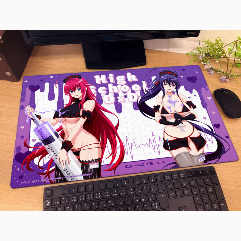 High School D x D HERO Rias & Akeno Black Nurse New Illustration Rubber Mat