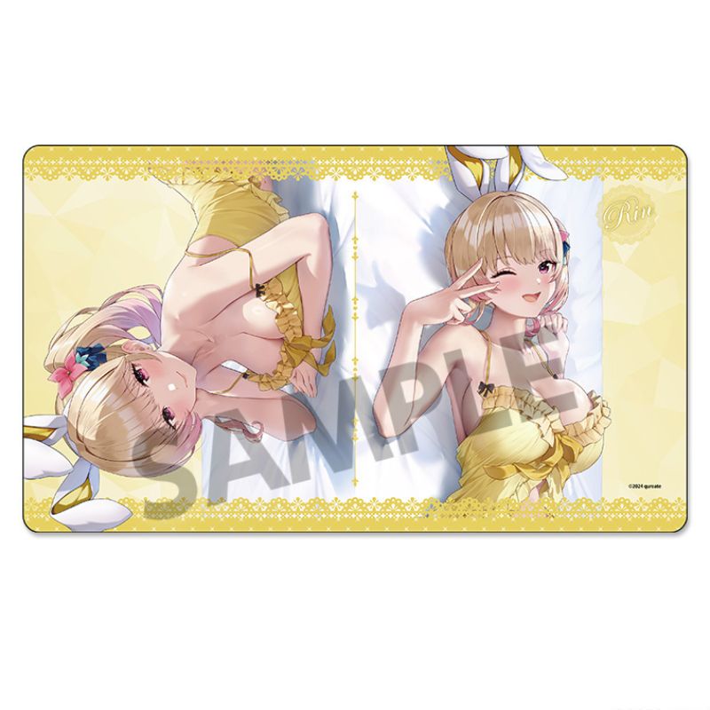 Bunny Garden Rin Sleeping Together ver. New Illustration Rubber Mat JAPAN