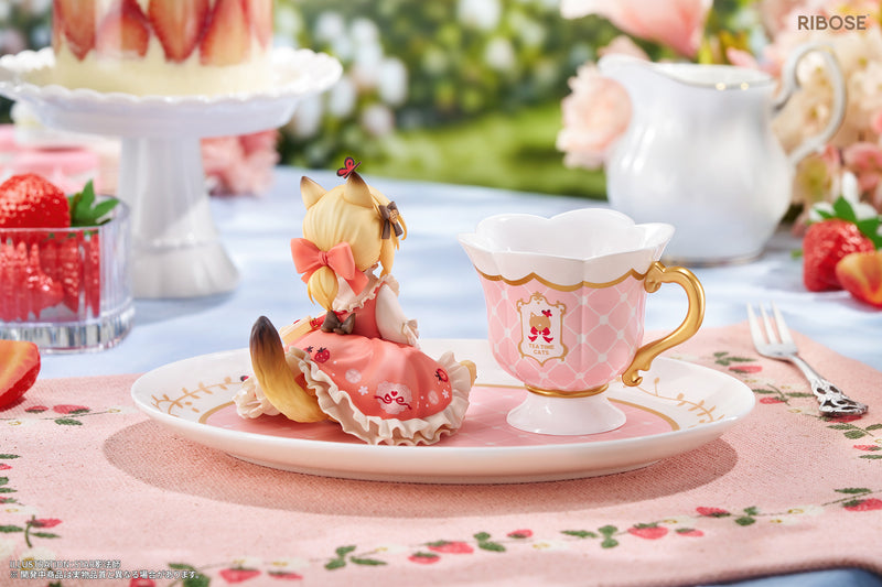 RIBOSE DLC Series Tea Time Cats Orange Cat Figure JAPAN OFFICIAL