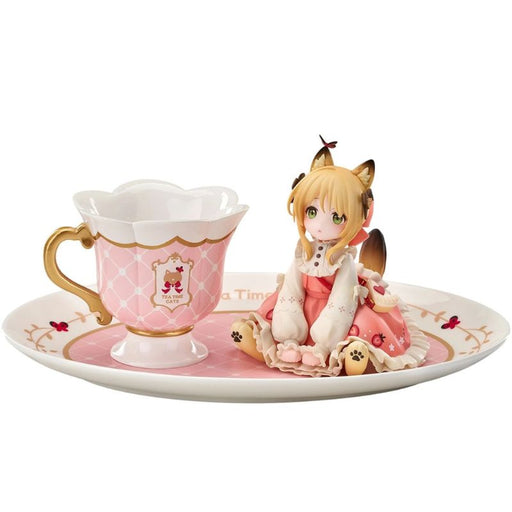 RIBOSE DLC Series Tea Time Cats Orange Cat Figure JAPAN OFFICIAL