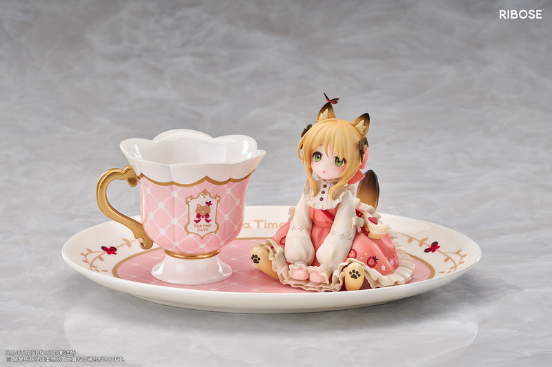 RIBOSE DLC Series Tea Time Cats Orange Cat Figure JAPAN OFFICIAL