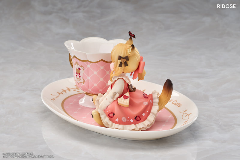 RIBOSE DLC Series Tea Time Cats Orange Cat Figure JAPAN OFFICIAL