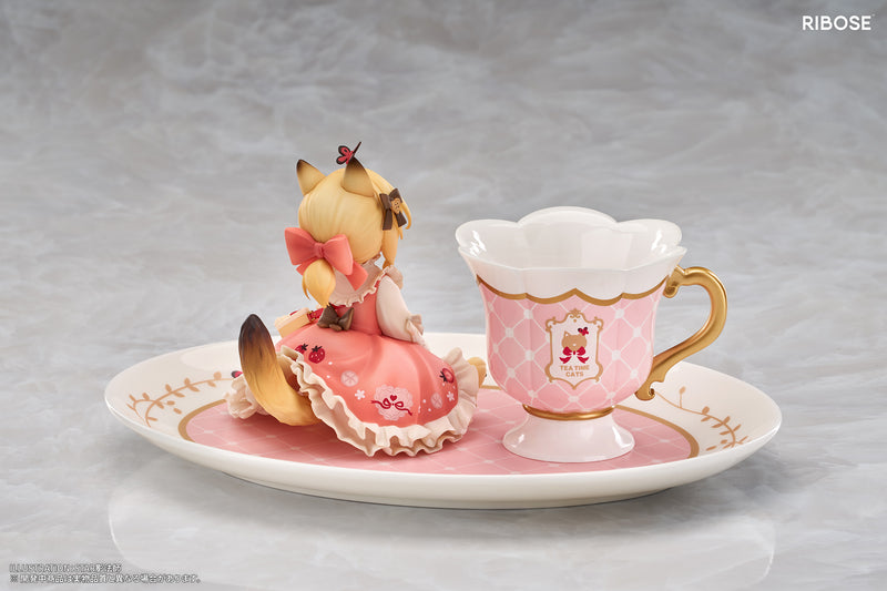 RIBOSE DLC Series Tea Time Cats Orange Cat Figure JAPAN OFFICIAL