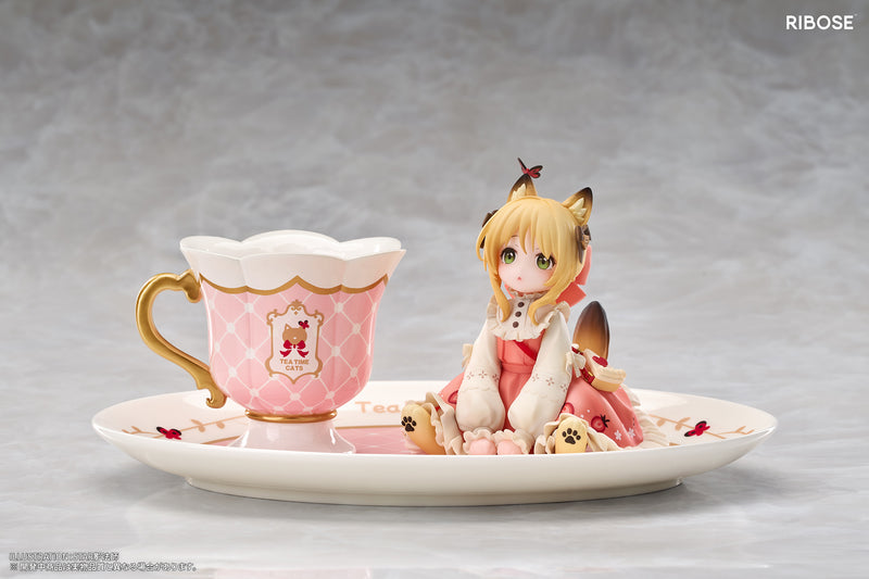 RIBOSE DLC Series Tea Time Cats Orange Cat Figure JAPAN OFFICIAL