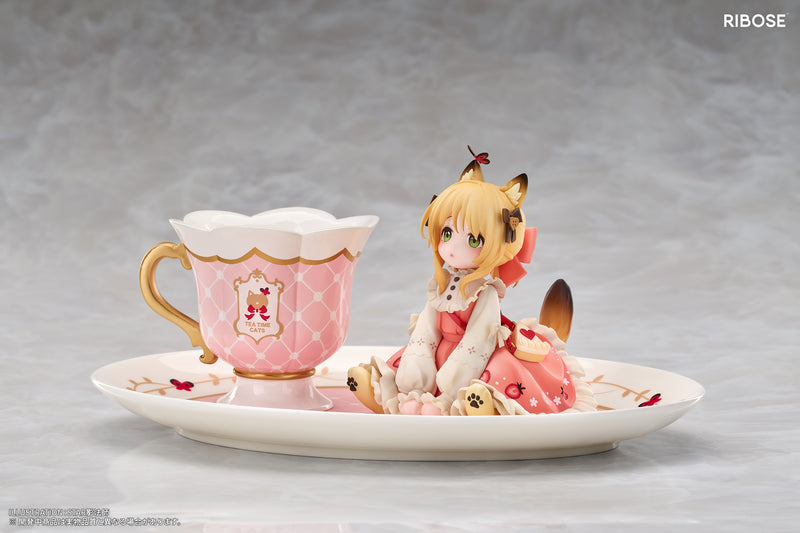 RIBOSE DLC Series Tea Time Cats Orange Cat Figure JAPAN OFFICIAL