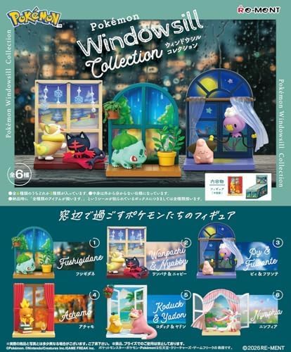 RE-MENT Pokemon Windowsill collection 6Pack BOX Figure JAPAN OFFICIAL