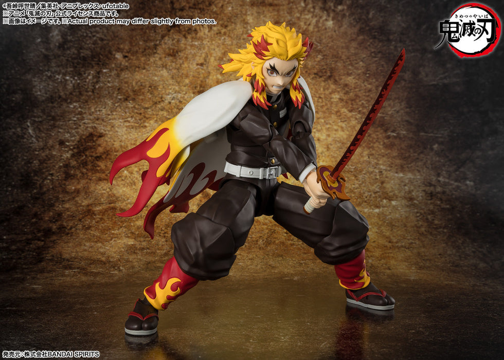 BANDAI S.H.Figuarts Demon Slayer Kyojuro Rengoku Action Figure JAPAN OFFICIAL