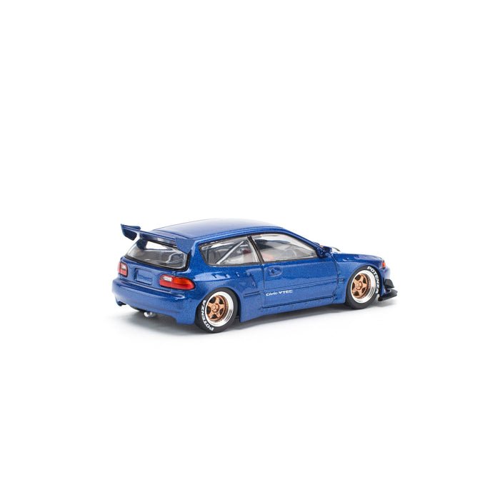 POPRACE Pandem Civic EG6 Metallic Blue With Open Hood 1/64 JAPAN OFFICIAL