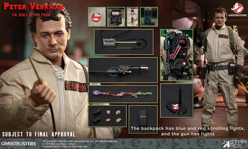 Star Ace Toys Ghost Busters Peter Venkman 1/6 Figura de ação colecionável JAPÃO