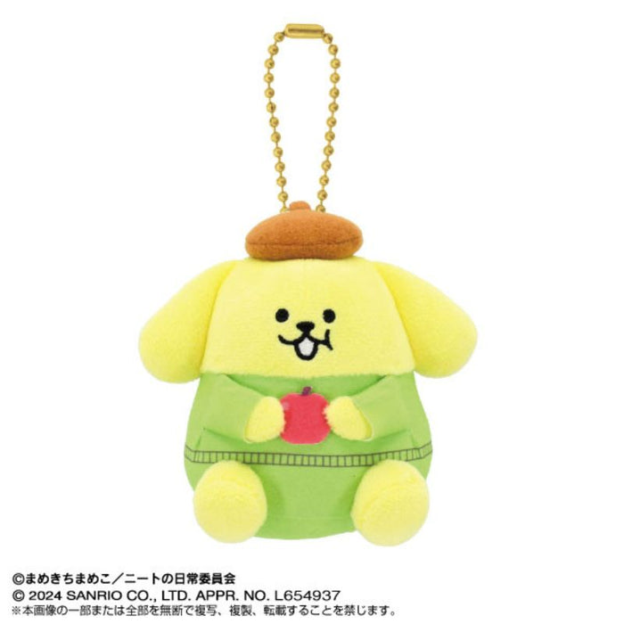 BANDAI Purinui Mascot Mamekichi Mameko x Sanrio Characters Pom Pom Purin Plush