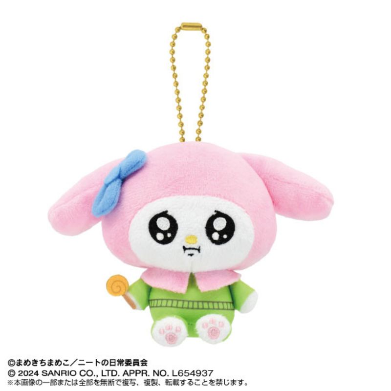 BANDAI Purinui Mascot Mamekichi Mameko x Sanrio Characters My Melody Plush JAPAN