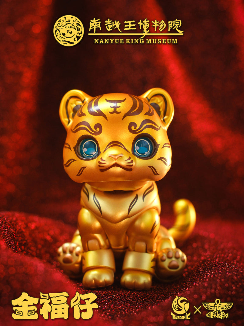 Bronze Tiger Talisman with Gold Inscription Jin Fuzai Action Figure JAPAN