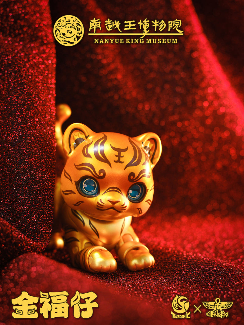 Bronze Tiger Talisman with Gold Inscription Jin Fuzai Action Figure JAPAN