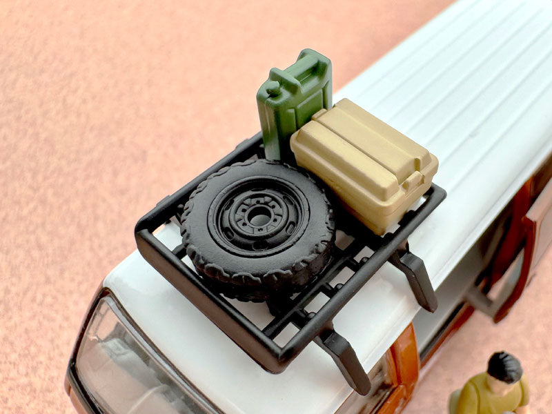 Tomica LV-N310d Mazda Bongo Brawny Van Custom Model Brown w/Roof Carrier&Figure