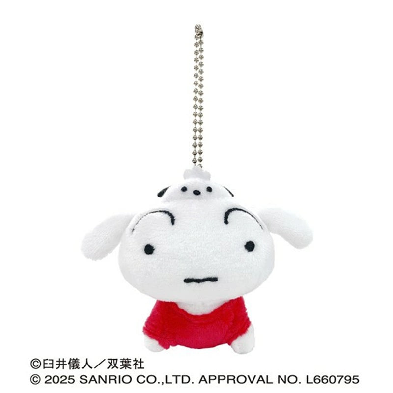 Crayon Shin-chan x Sanrio Characters Plush Mascot 5 Shiro Pochacco JAPAN