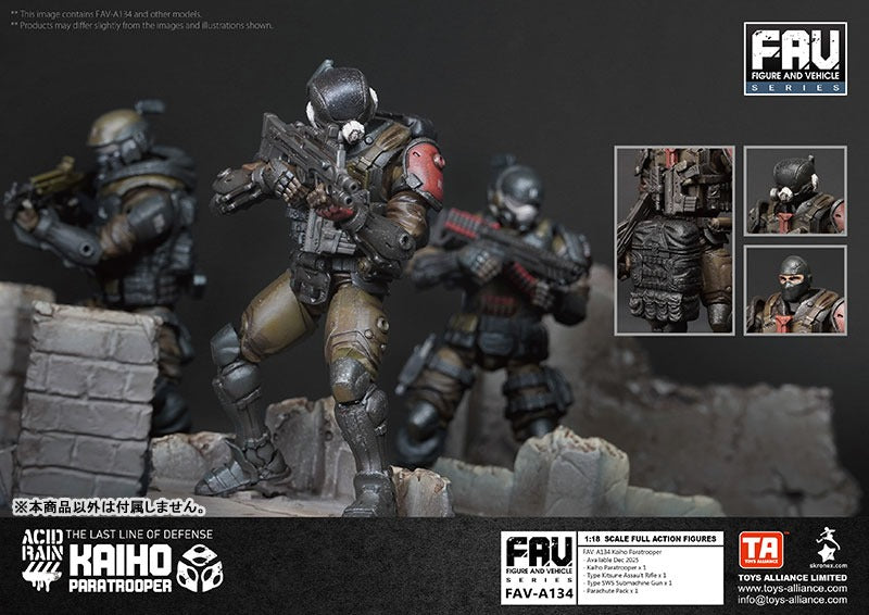 GIOCATTOLI ALLIANCE Pioggia Acida FAV-A134 Kaiho Paracadutista 1/18 Action Figure GIAPPONE
