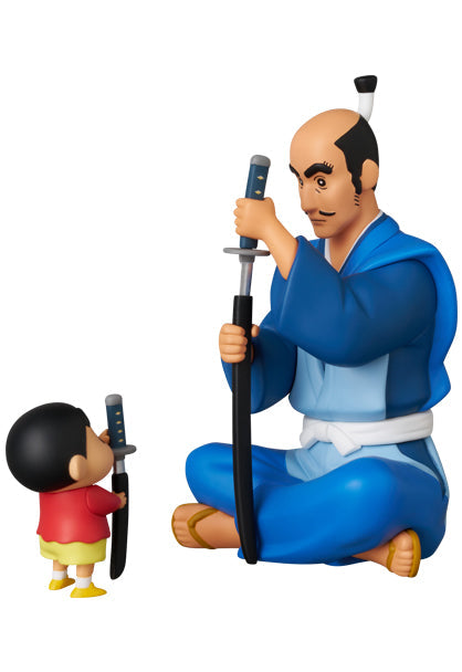 Medicom Toy UDF Crayon Shin-chan 5 Bushi no Kinchou Matabei et figurine Shin-chan