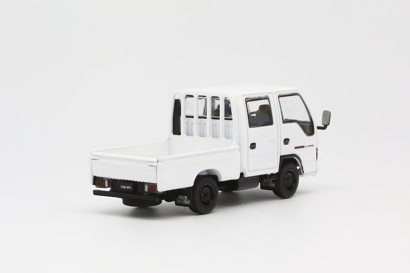 MODELO 1 Isuzu Elf NHR Caminhão leve com cabine dupla branco LHD 1/64 JAPÃO OFICIAL