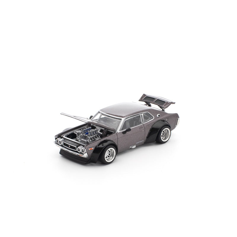 POP RACE Laurel C130 Metallic Grey 1/64 JAPAN OFFIZIELL