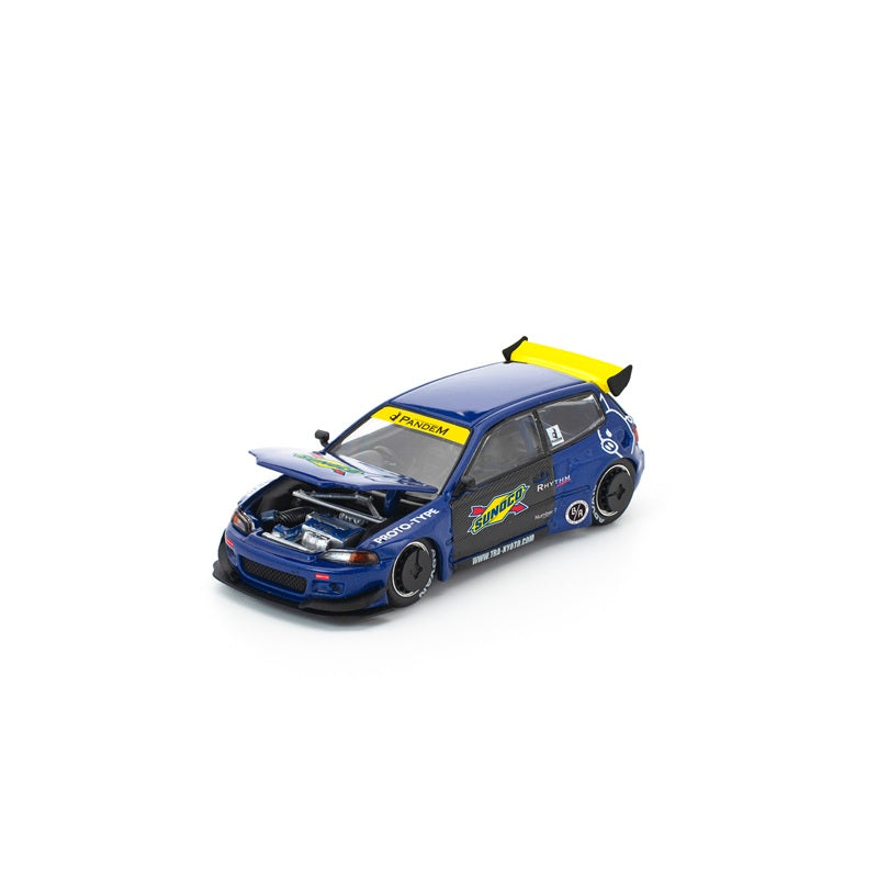 POP RACE Pandem Civic EG6 Blue/Black 1/64 JAPAN OFFICIAL