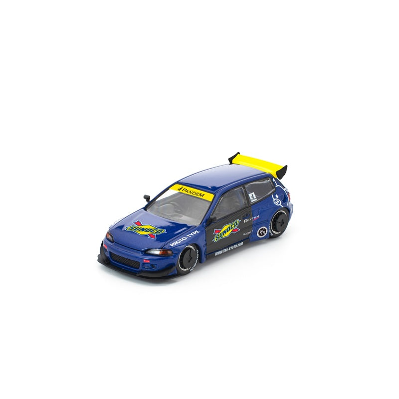 POP RACE Pandem Civic EG6 Blue/Black 1/64 JAPAN OFFICIAL