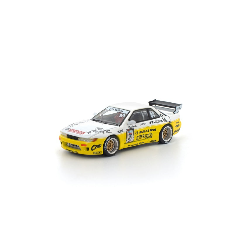 POP RACE PANDEM Silvia S13 2020 D1 Light Yellow / White 1/64 JAPAN OFFICIAL