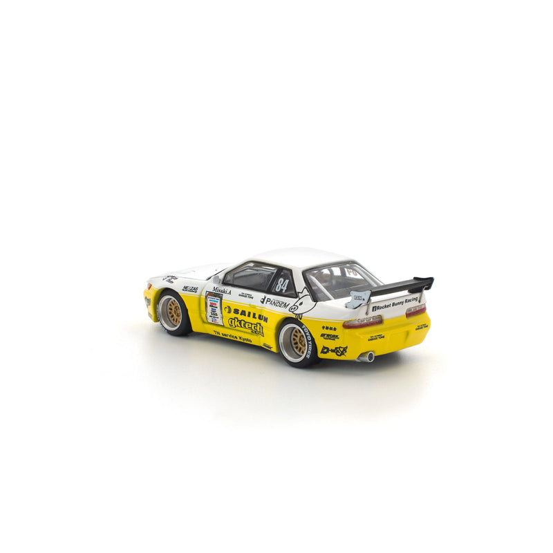 POP RACE PANDEM Silvia S13 2020 D1 Light Yellow / White 1/64 JAPAN OFFICIAL