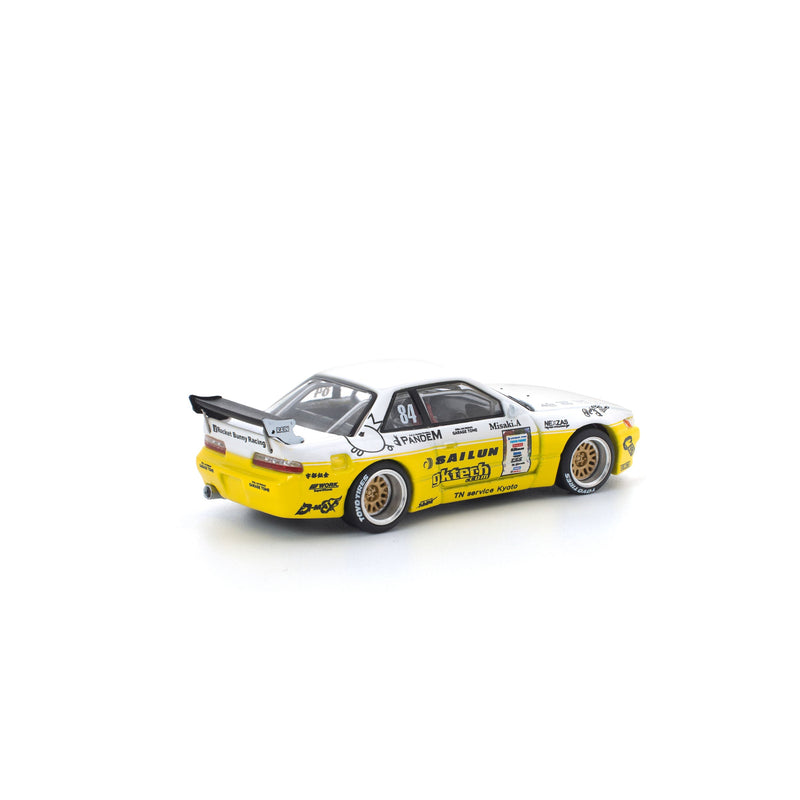 POP RACE PANDEM Silvia S13 2020 D1 Light Yellow / White 1/64 JAPAN OFFICIAL