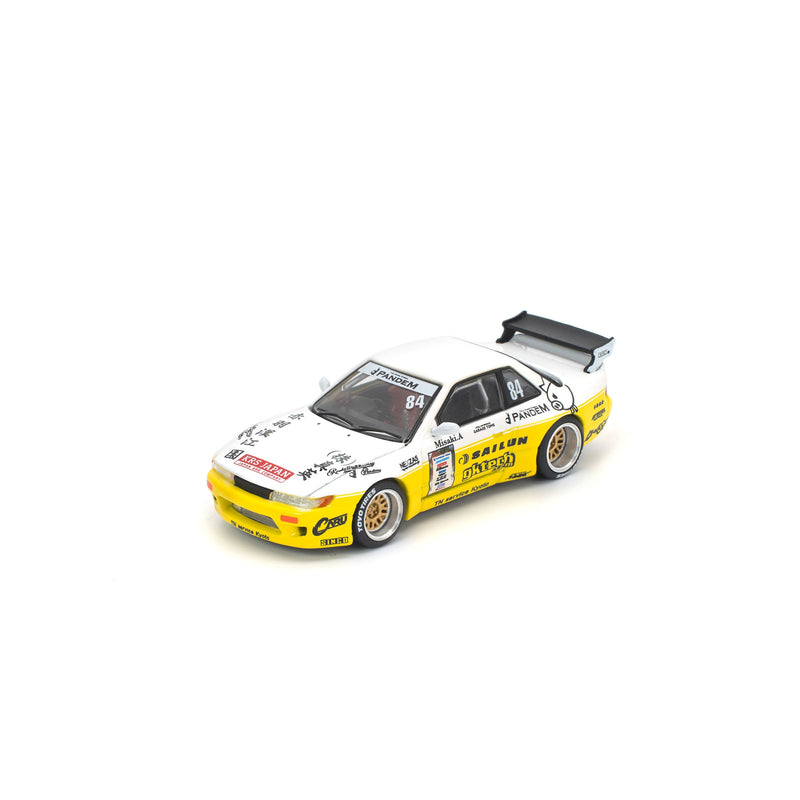 POP RACE PANDEM Silvia S13 2020 D1 Light Yellow / White 1/64 JAPAN OFFICIAL