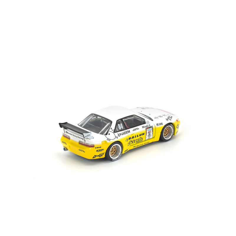 POP RACE PANDEM Silvia S13 2020 D1 Light Yellow / White 1/64 JAPAN OFFICIAL