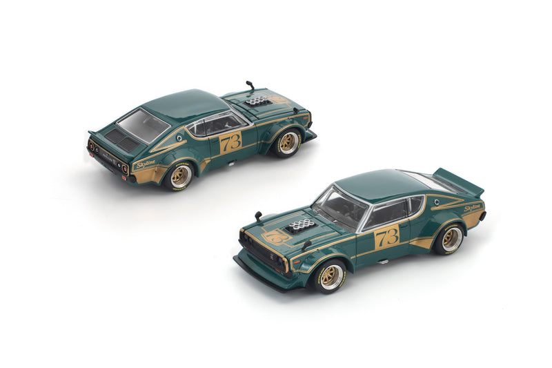POP RACE KPGC110 Ken Mary Racing #73 Green / Gold 1/64 JAPAN OFFICIAL