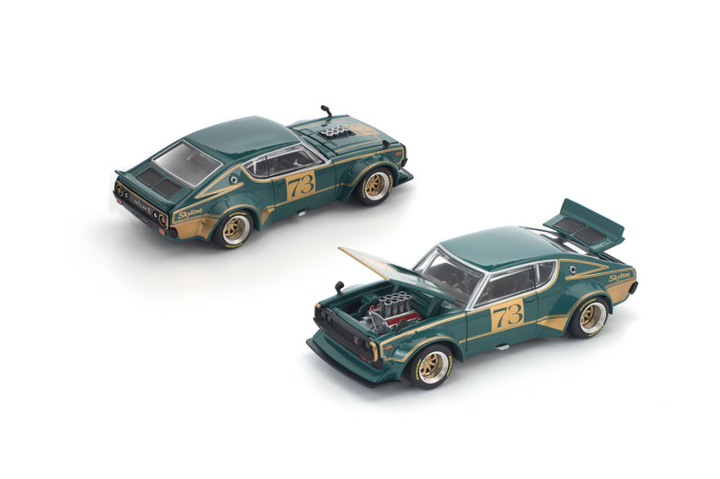 POP RACE KPGC110 Ken Mary Racing #73 Green / Gold 1/64 JAPAN OFFICIAL