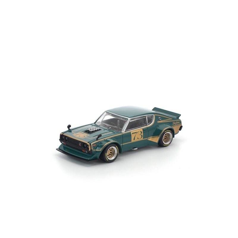 POP RACE KPGC110 Ken Mary Racing #73 Green / Gold 1/64 JAPAN OFFICIAL
