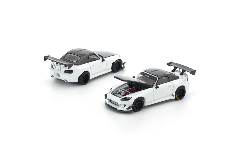 POP RACE PANDEM S2000 White Carbon Hood 1/64 JAPAN OFFICIAL