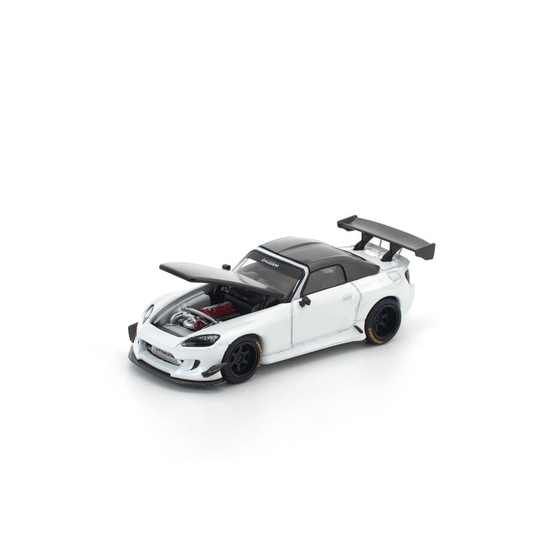 POP RACE PANDEM S2000 White Carbon Hood 1/64 JAPAN OFFICIAL