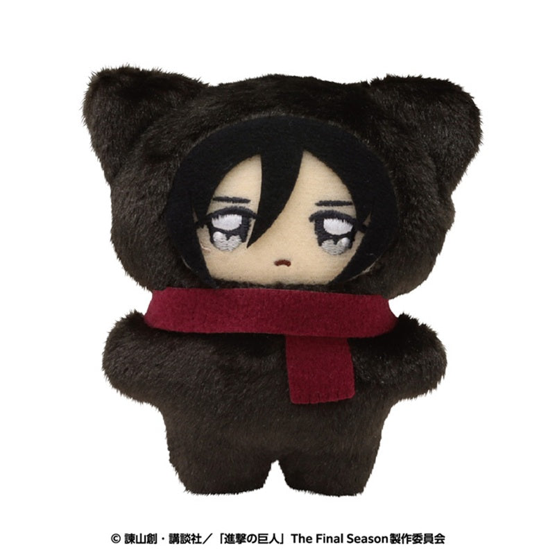 Ensky Chimikemo Mascot Attack on Titan Mikasa Plush Doll JAPAN OFFICIAL