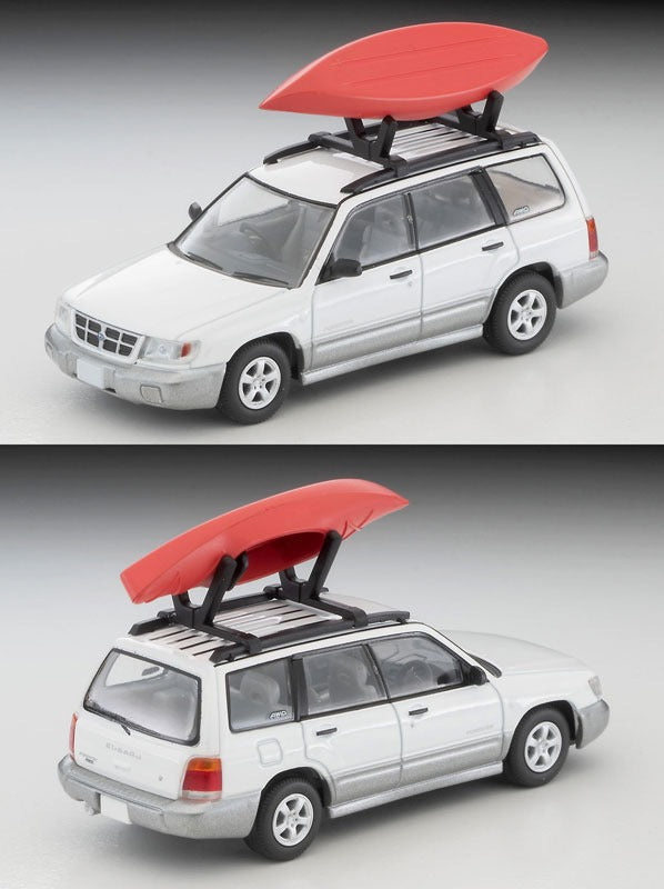 Tomica Limited LV-N328b Subaru Forester Custom White/Silver Kayak w/Figure