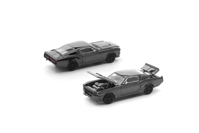 POP RACE Shelby Mustang GT500 Dark Chrome 1/64 JAPAN OFFICIAL