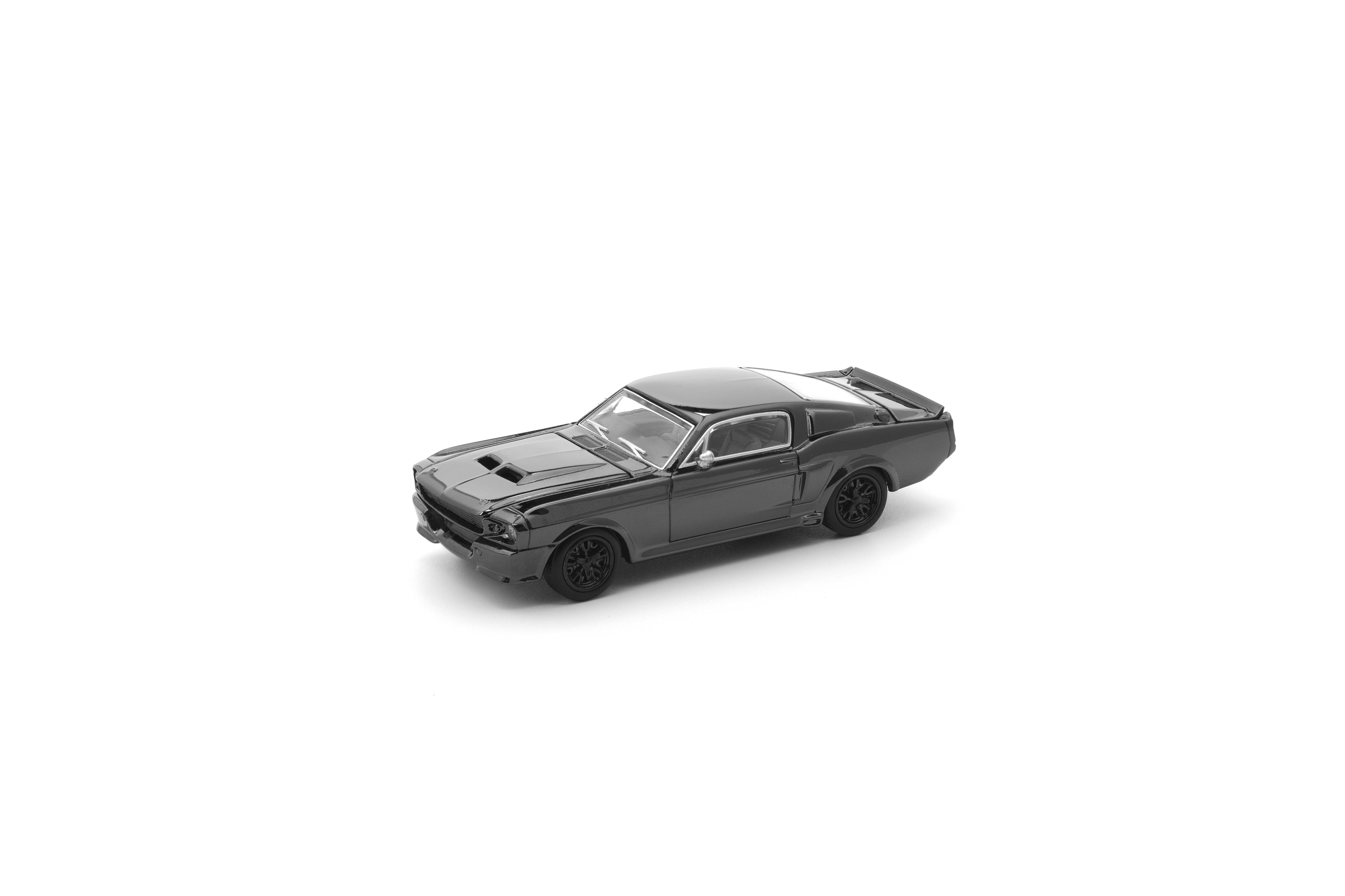 POP RACE Shelby Mustang GT500 Dark Chrome 1/64 JAPAN OFFICIAL