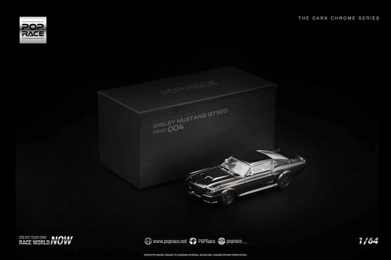 POP RACE Shelby Mustang GT500 Dark Chrome 1/64 JAPAN OFFICIAL