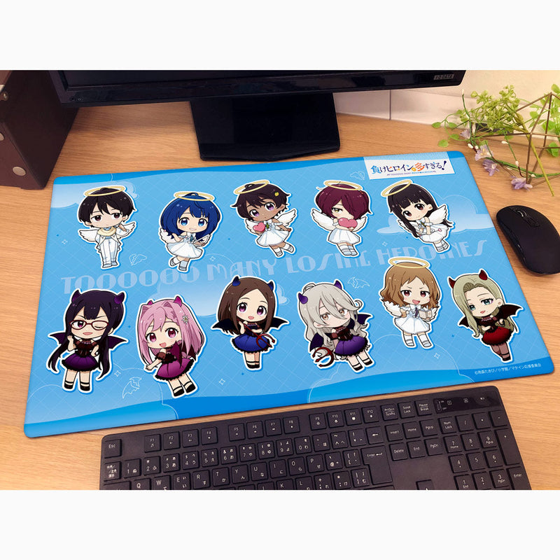 Curtain Damashii Makeine Too Many Losing Heroines! Angel & Devil Rubber Mat