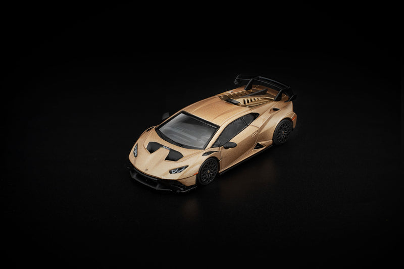 POP RACE Lamborghini Huracan STO Matte Gold 1/64 JAPAN OFFICIAL