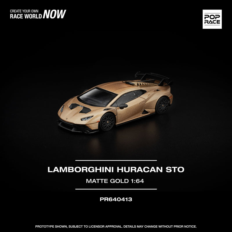 POP RACE Lamborghini Huracan STO Matte Gold 1/64 JAPAN OFFICIAL