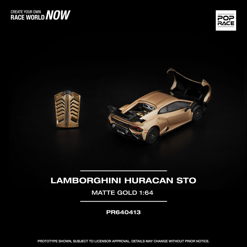 POP RACE Lamborghini Huracan STO Matte Gold 1/64 JAPAN OFFICIAL