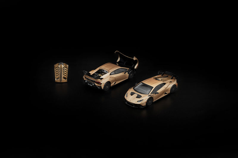 POP RACE Lamborghini Huracan STO Matte Gold 1/64 JAPAN OFFICIAL