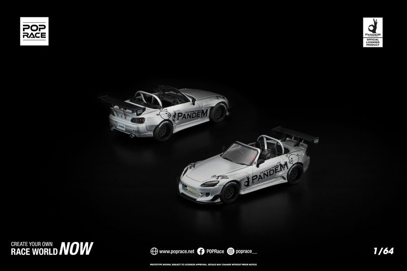 POP RACE PANDEM S2000 Silver 1/64 JAPAN OFFICIAL