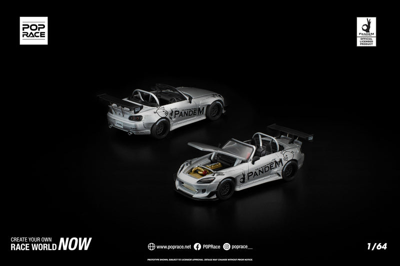 POP RACE PANDEM S2000 Silver 1/64 JAPAN OFFICIAL