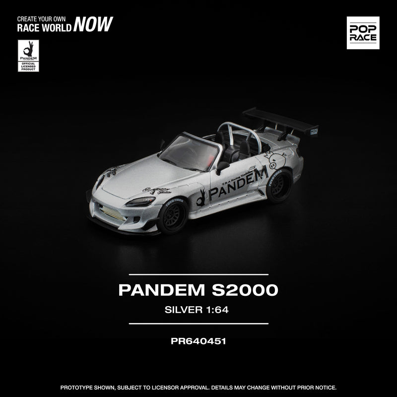 POP RACE PANDEM S2000 Silver 1/64 JAPAN OFFICIAL